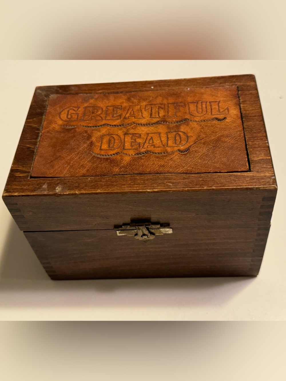 “Greatful” Grateful Dead Rock Band Vintage Hand Made Wooden Trinket Box